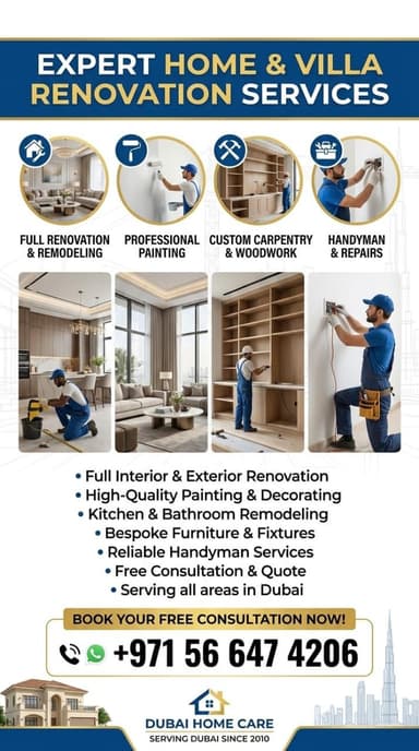 Renovation, Painting, carpentry,All Maintenance And Handyman Services