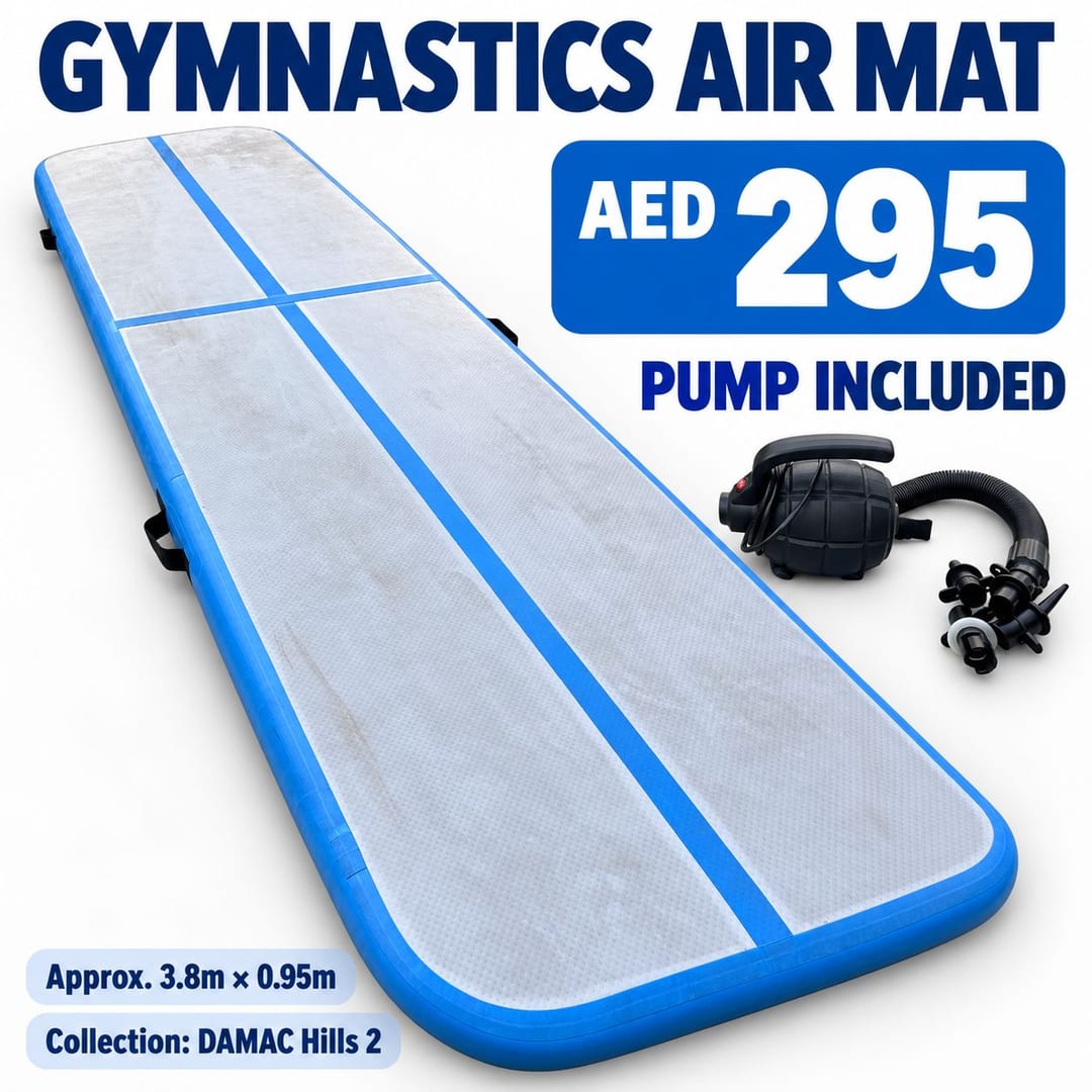 Inflatable Gymnastics Air Track Mat + Electric Pump — Approx. 3.8m